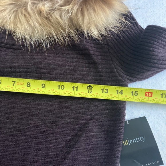 New Lord & Taylor Identity merino wool fur sweater - Picture 6 of 8